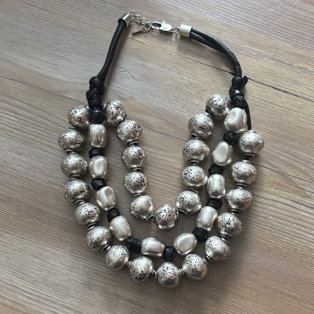 Elegant Silver Beaded Necklace
